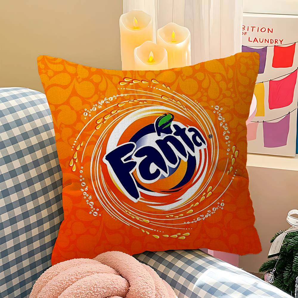 Funny F-Fanta Logo Cushion Cover Car Throw Pillow Case For Sofa Car Christmas Gift 40x40cm 45x45cm