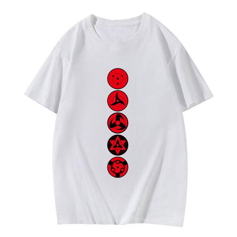 Japanese Anime Naruto Uchiha Itachi Print T Shirt Cotton Short Sleeve Unisex Couple Streetwear Tops