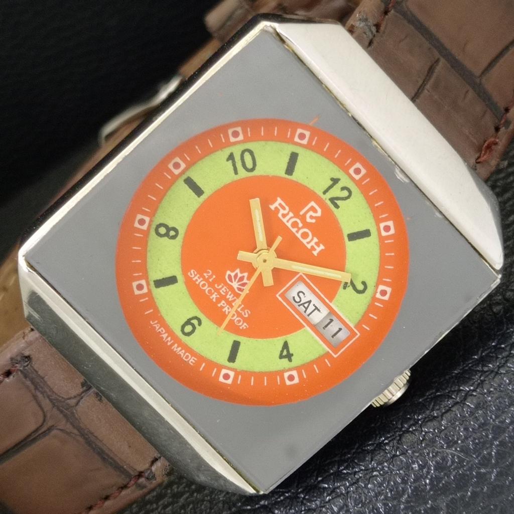 

ВИНТАЖНЫЕ АВТОМАТИЧЕСКИЕ ЧАСЫ RICOH R31 ЯПОНИЯ МУЖСКИЕ ОРАНЖЕВЫЙ ЦИФЕРБЛАТ a500620-5 R153-a500620