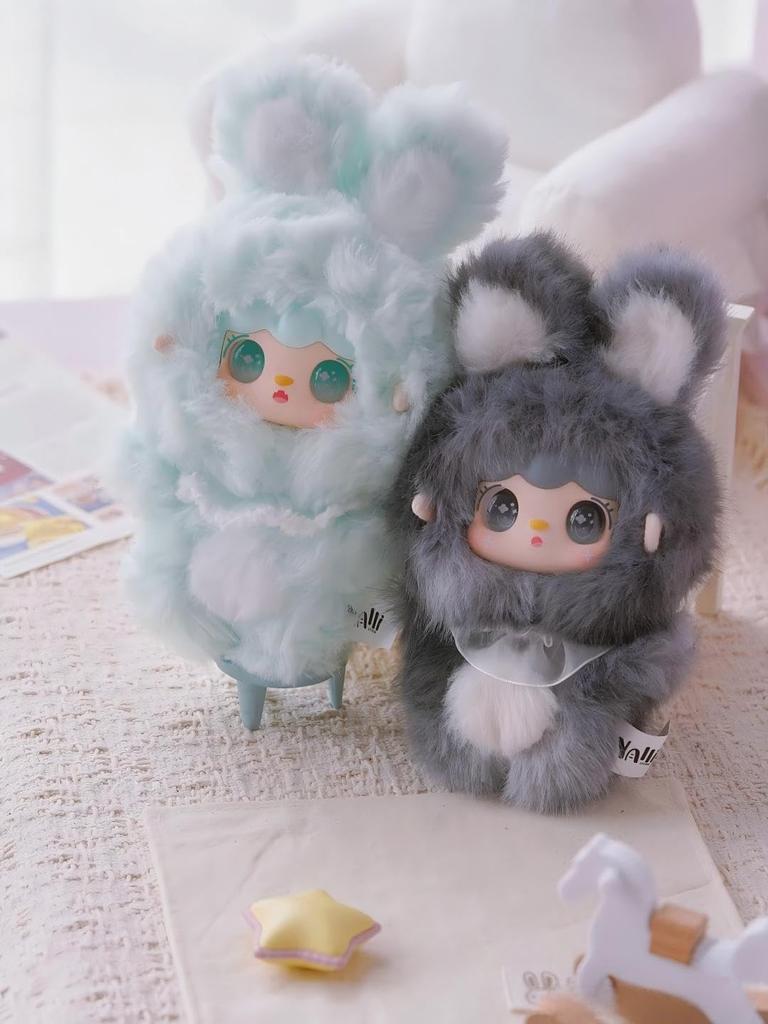 Full Box of 8 YOOKI Bouncing Rabbit Plush Blind Boxes, Officially Authentic, Quicksand Eyes and Electroplated Eyes, Gradient Colors, Cute, Soothing,