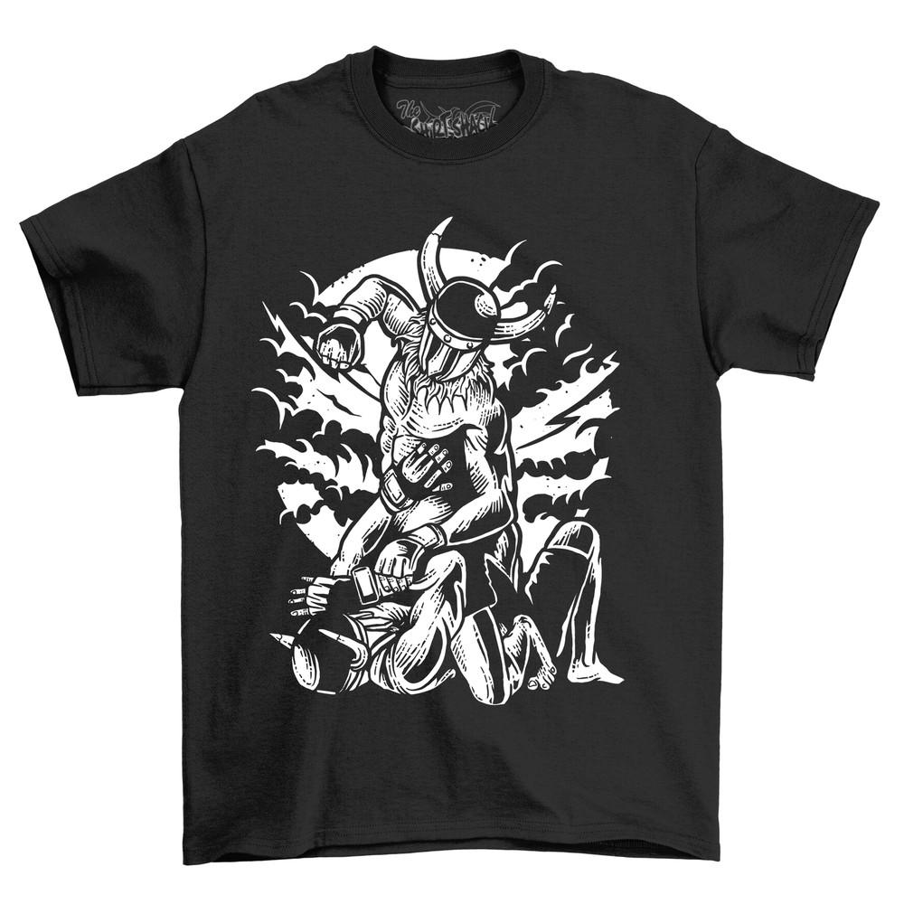 Viking Fight: Demon Vs. Viking Horse - Funny T-shirt for Warriors! Unleash Your