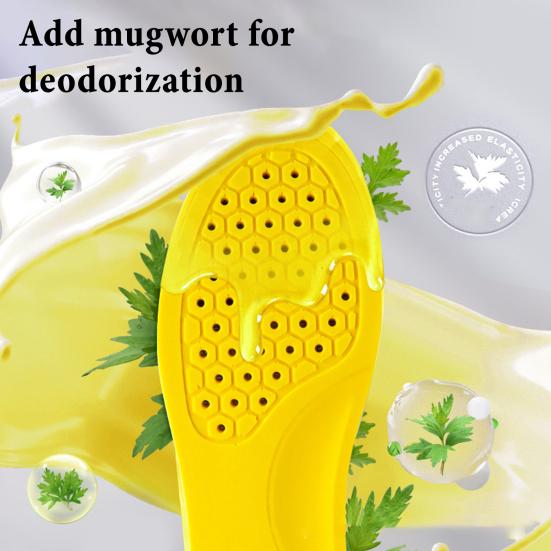1 Pair Comfort Insoles with Arch Support Shock-Absorbing Breathable Shoe Inserts for Men Women Non-Slip Anti-Odor Cushioned Footbed for Sports Work