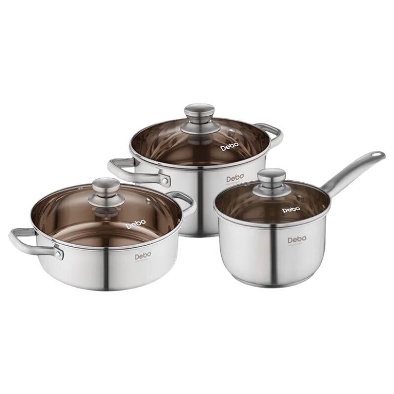 

Debo 3-Piece 304 Stainless Steel Cookware Set