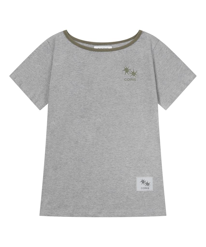 Koiliseu [One Shoulder] Laura Small Logo One Shoulder Short Sleeve T-Shirt (13 Colors)