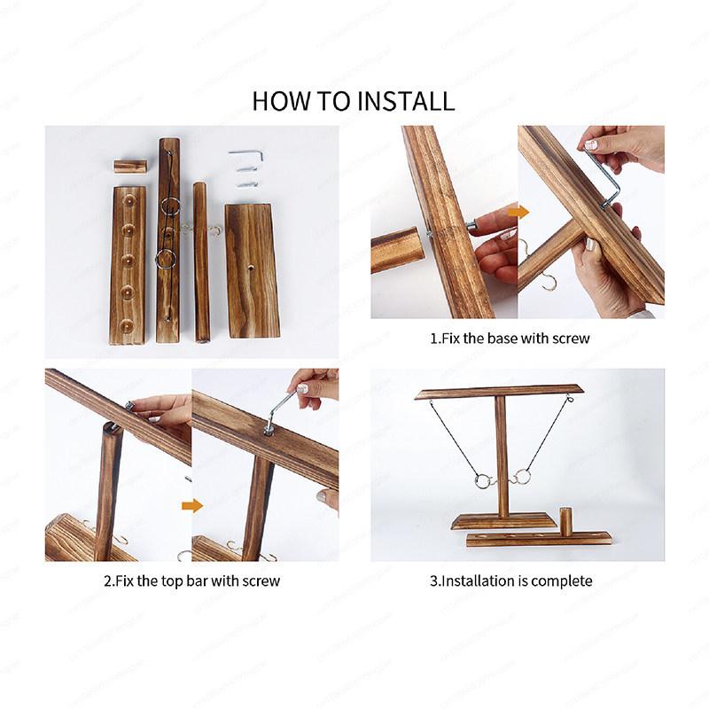 Amazon's popular ring-throwing hook game double board game interactive wooden ring-throwing toy