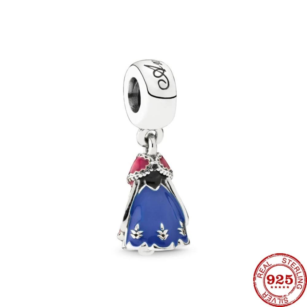 925 Silver   Princess Charm Pendant Fit  Bracelets DIY Women Jewelry Exquisite