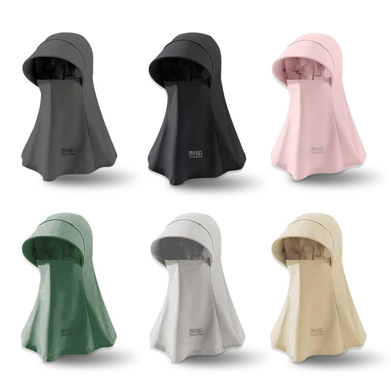 Women's Summer Ice Silk Full Face Sun Protection Hat Mask UV Protection Outdoor Cycling Head Cover