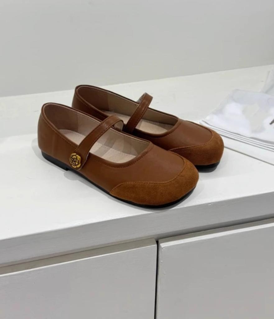 Camellia Small Shoes, New Soft Sole, Mango Head, Versatile Summer Women's Shoes, Beanie Shoes, Round Toe, Slimming Mary Jane Shoes