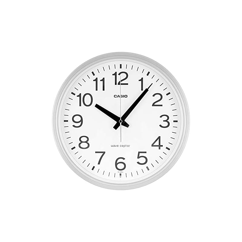 CASIO Wall Clock, Radio-Controlled, Silver, Analog, Nighttime Second Hand Stop, IQ-482J-8JF