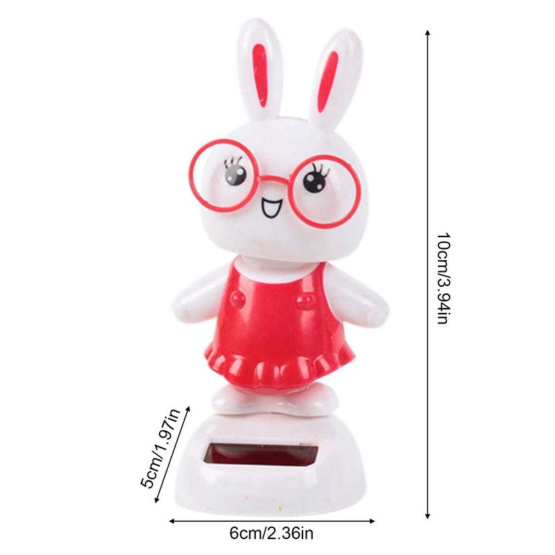 Solar Powered Swinging Toys ABS Animal Shape Cute Rabbit Solar Dancing Toy For Car Interior Dashboard Decor Desktop Ornament