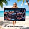 Neon Abstract Theme Beach Towel Personalized Custom Name & Text Soft Quick Dry Beach Towel for Swimming Travel