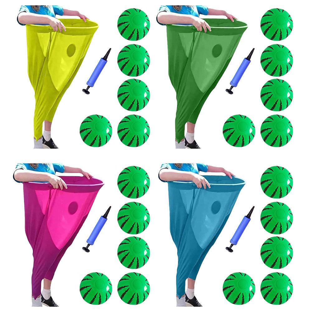 Granny Pants Yard Game Set w/ 2 Bouncy Balls and 1 Air Pump for Outdoor Family Reunion Fun Kids Adults Team Building Party Game