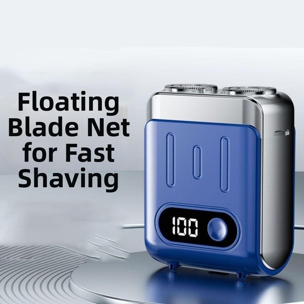 Rechargeable Electric Shaver Dual Head Men's Beard Trimmer Mini Rotary Razor  Travel