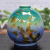 Stilvolle Kutani-Vase mit Blattgold und einer einzelnen Blume, hergestellt in Japan, Keramik, Ware, Glasur, Vase, Ornament, Marke,