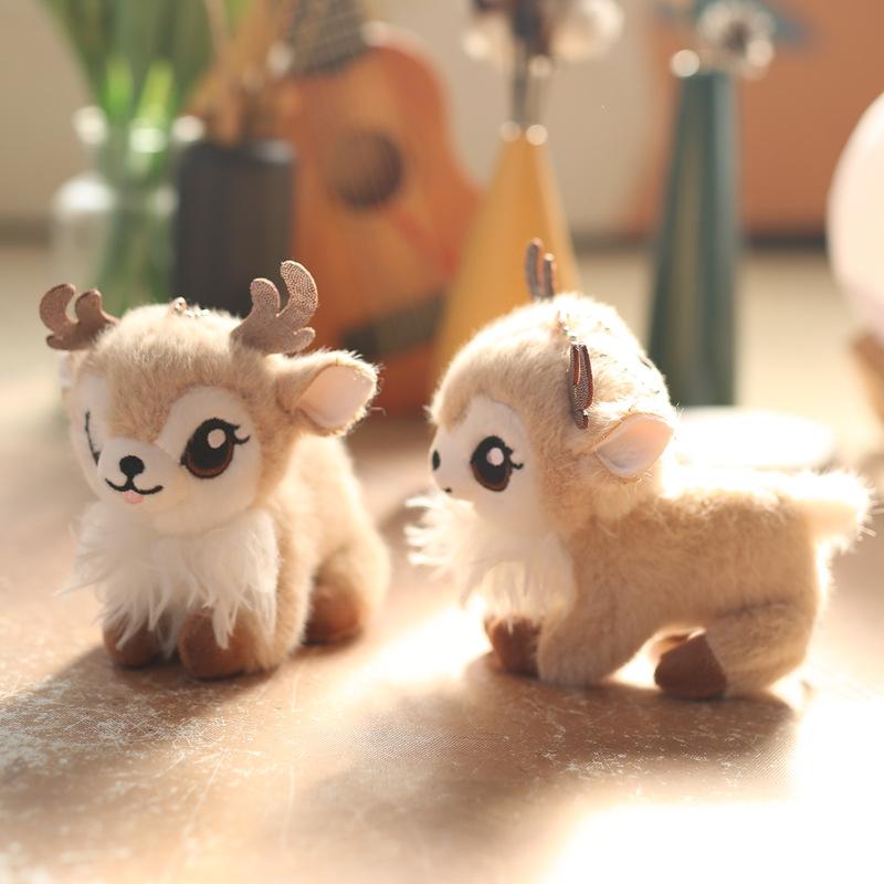 Cute Little Deer Small Pendant Plush Toy Doll Cartoon Bag Hanging Keychain Rag Doll Doll
