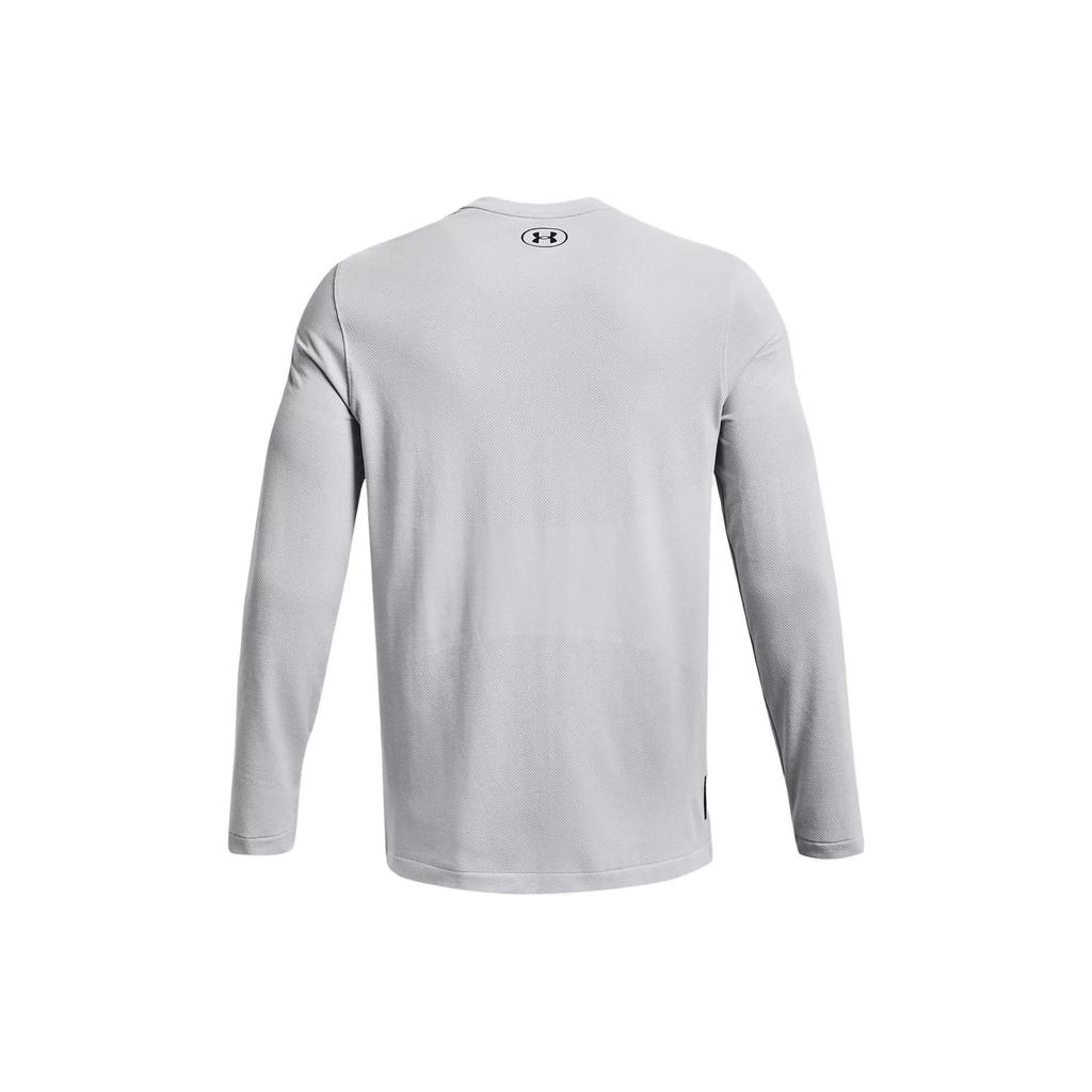 Under Armour Rush Solid Color Logo Print Vintage Long Sleeve T-Shirt Men Tops White 1379282-100