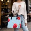 Cute Cherry Print Tote Bag Fashion Casual Large Capacity Reusable Daily Shopping Shoulder Handbag