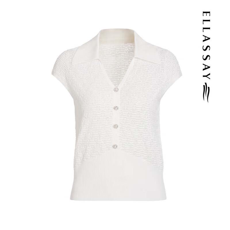 ELLASSAY Women's Elegant Polo Knit Top