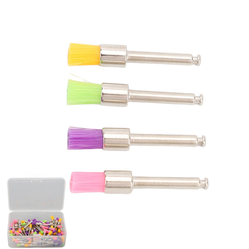 100pcs Dental Polishing Brush Silicone Rubber Disposable Teeth Cleaning Oral Polishing Brush Color
