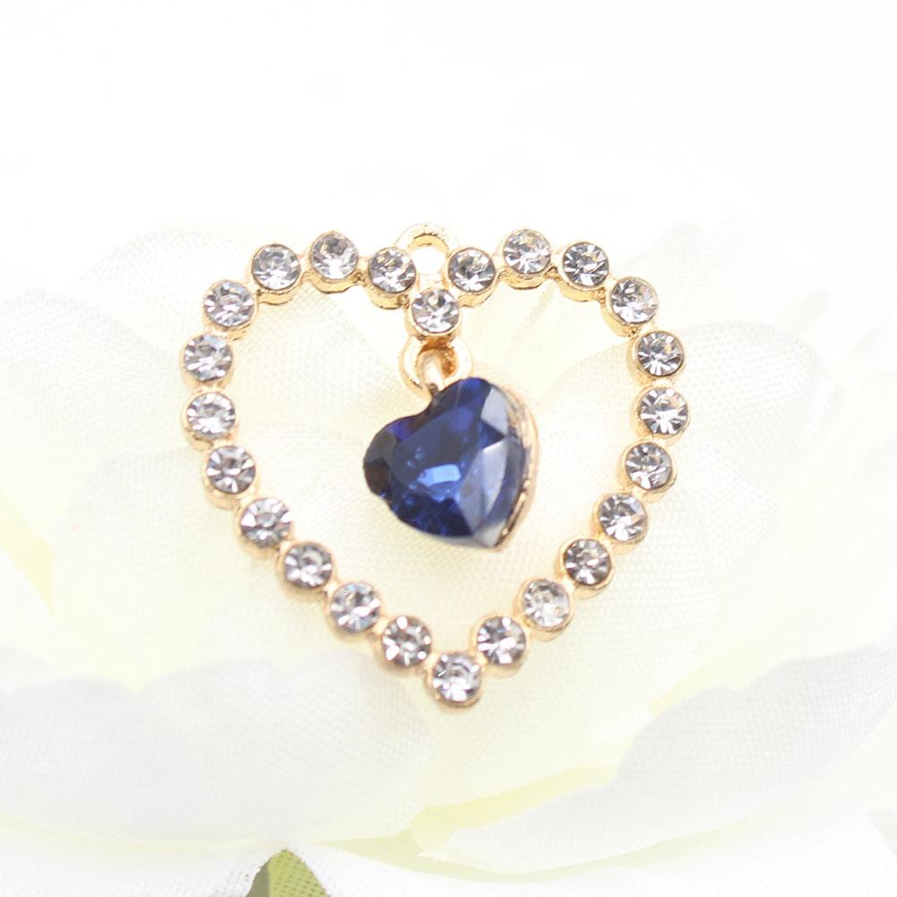 Fashion 5-piece 25 * 25mm heart-shaped alloy pendant accessories DIY clothing hair accessories necklace bracelet pendant