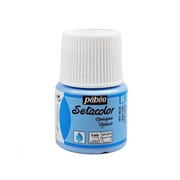 Peinture textile - Pébéo - Setacolor opaque - Bleu ciel N°86 - 45ml - Mixte