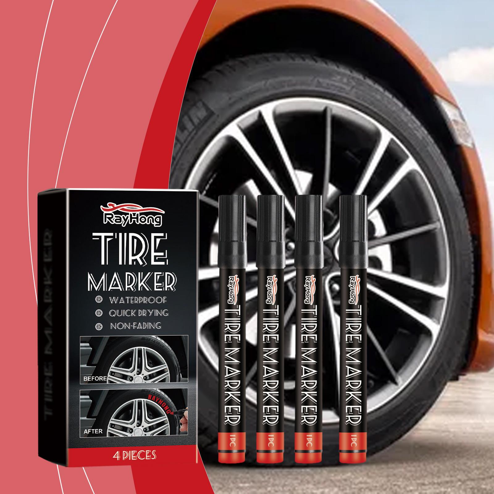 

RayHong Paint Pen For Car Shins - White Tire Paint Pen Водонепроницаемый маркер для шин, краска для надписей 4pcs