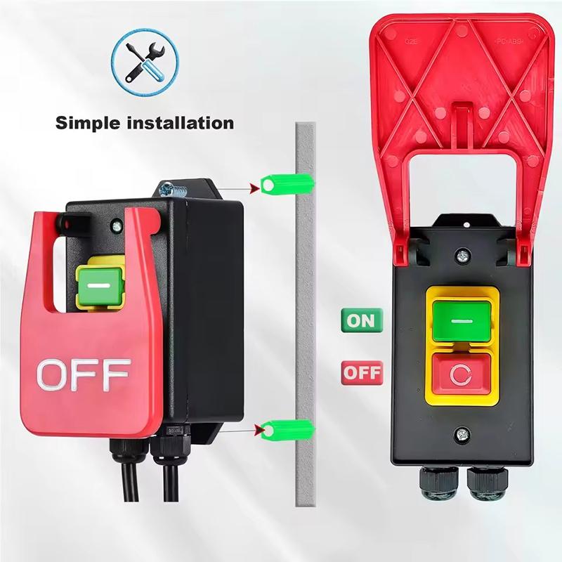 220V-250Vac Single Phase Safety Zero Voltage Switch With Plug Machine Off Switch For Quickly Turn Off Lathe Milling Table Cutter