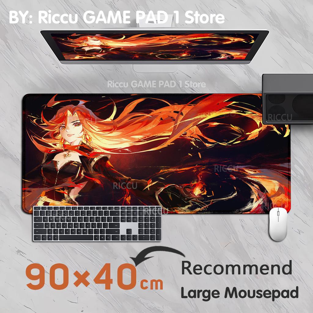 PC Genshin Impact Mavuika High definition printing Mechanical Keyboard XXL Locking Edges accessories Mouse pad Hentai ESports