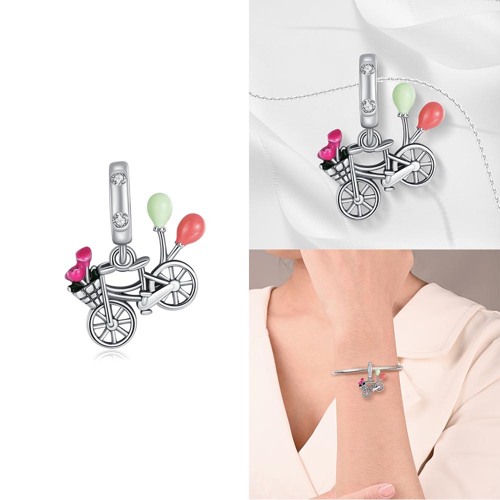 Charms 925 Silver Colorful Board Autumn Maple Leaf Heart Castle Beads Fit Bracelet Women Jewelry Diy Gift Accessories