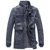 Chaqueta de Hombre Biker Chaqueta de Cuero PU para Hombre a la Moda