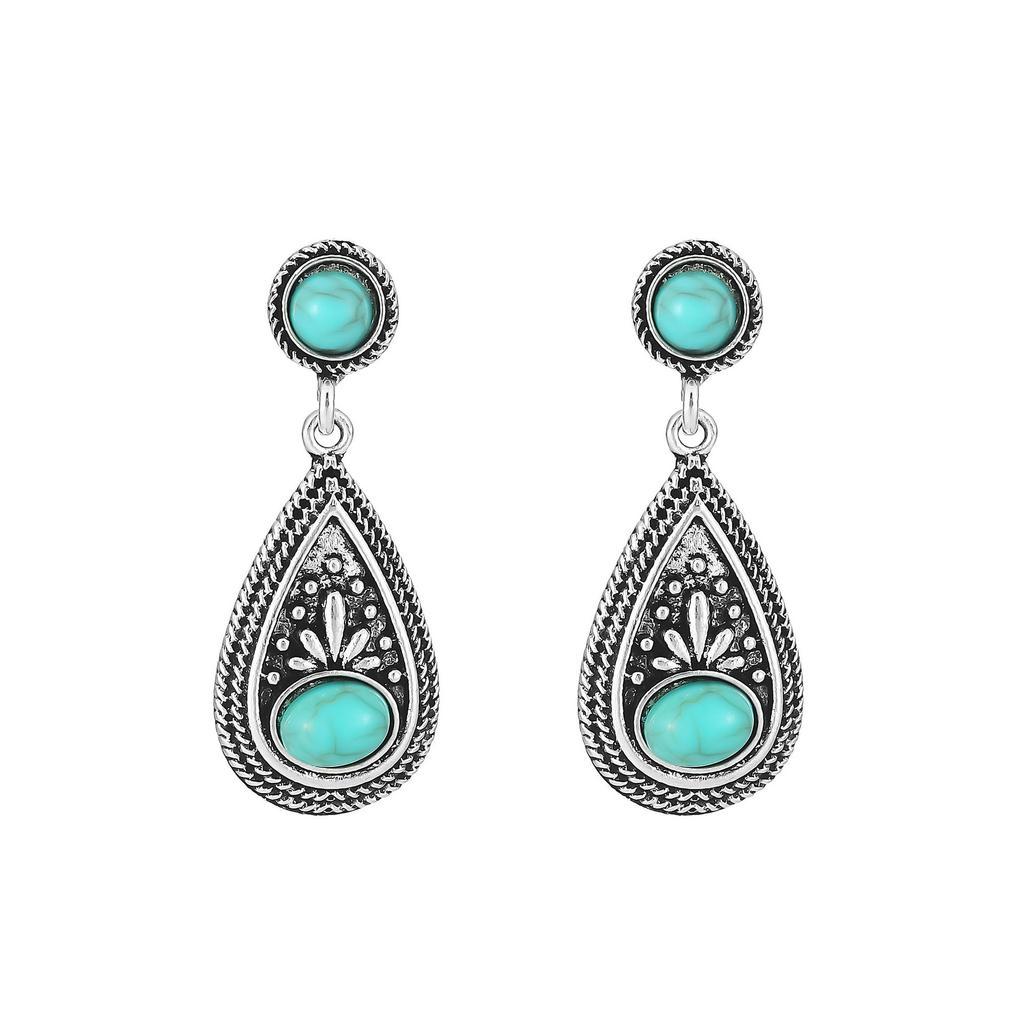 Vintage Bohemian Turquoise Earrings Set Fashion Ethnic Style Earrings Earrings
