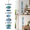 Multicolor Distressed Fish Wall Sculpture Decors, Painted Wooden Beach Coastal Hanging Sign for Bathroom Bedroom Living Room Entryway