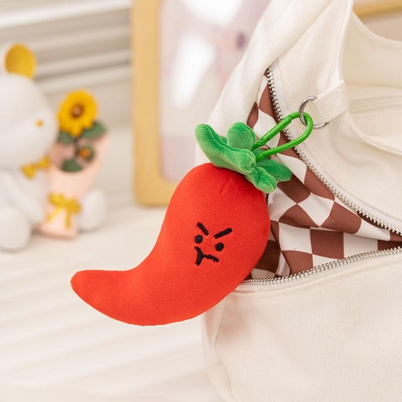 Vegetable Funny Plush Keychain Soft Stuffed Toy With Pp Cotton For Charm Bag