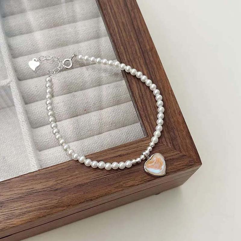 Romantic Shell Pearl Bracelet for Women Irregular Broken Silver Color Beads Simple Design Bracelet Trendy Jewelry Birthday Gifts