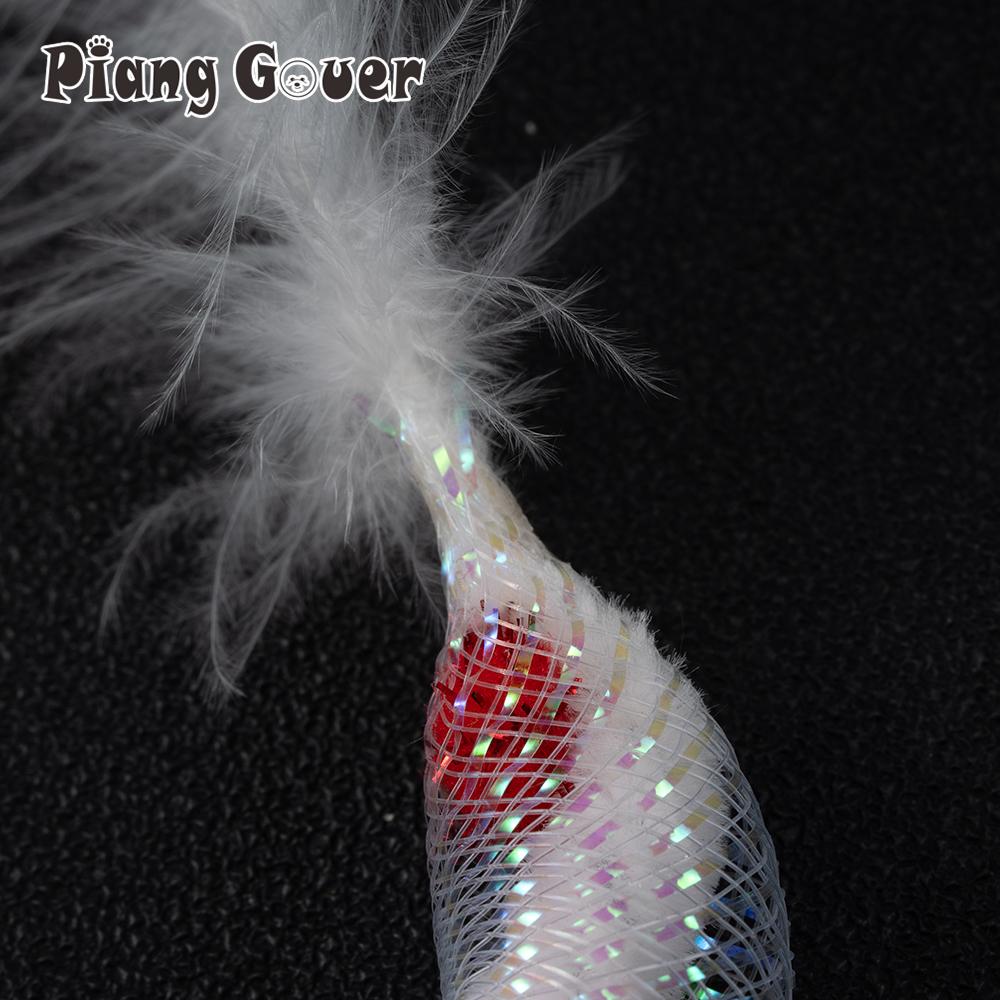 Wholesale Red Ball White Artificial Insect Cat Toys Teasing Stick Replacement Head Toy Feather Pet Toys Wand Accessories