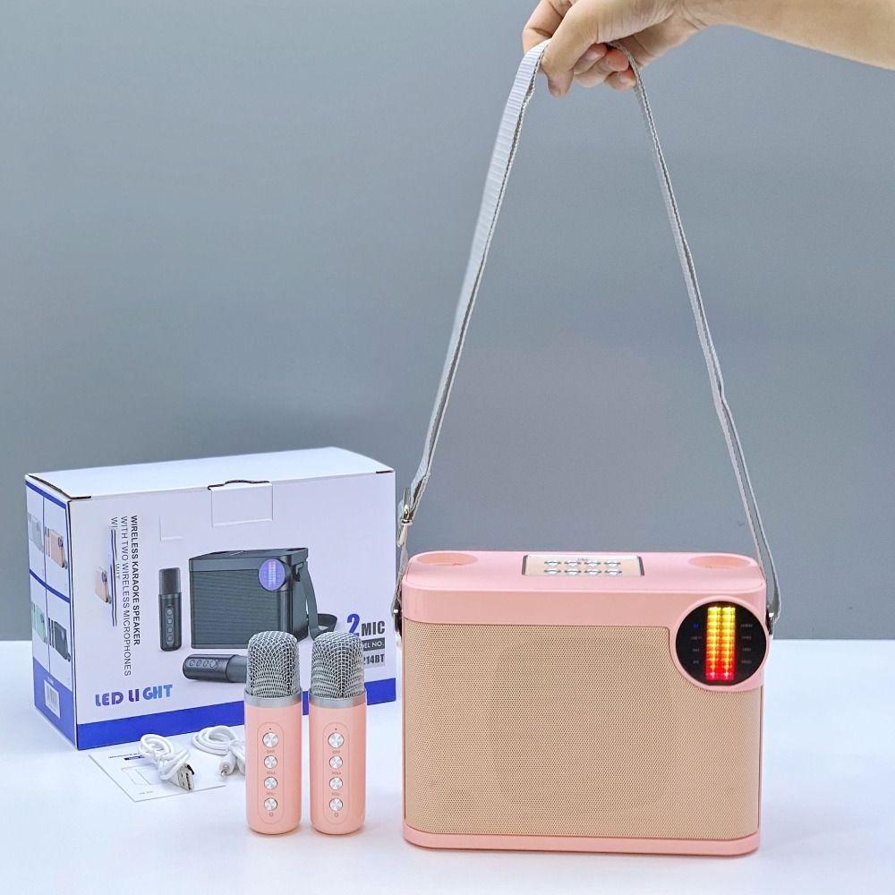 With Dual Microphone Karaoke Speaker Bluetooth 5.3 Wireless Microphone Speaker  Family Party