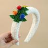 Santa Hair Hoop Snowman Christmas Tree Headband with Glitter for Party