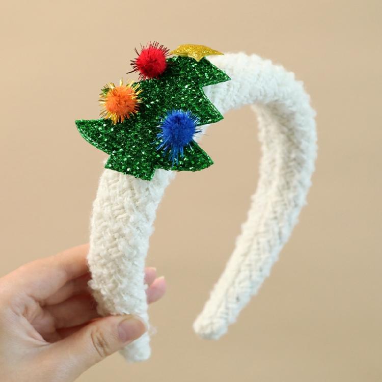 Santa Hair Hoop Snowman Christmas Tree Headband with Glitter for Party