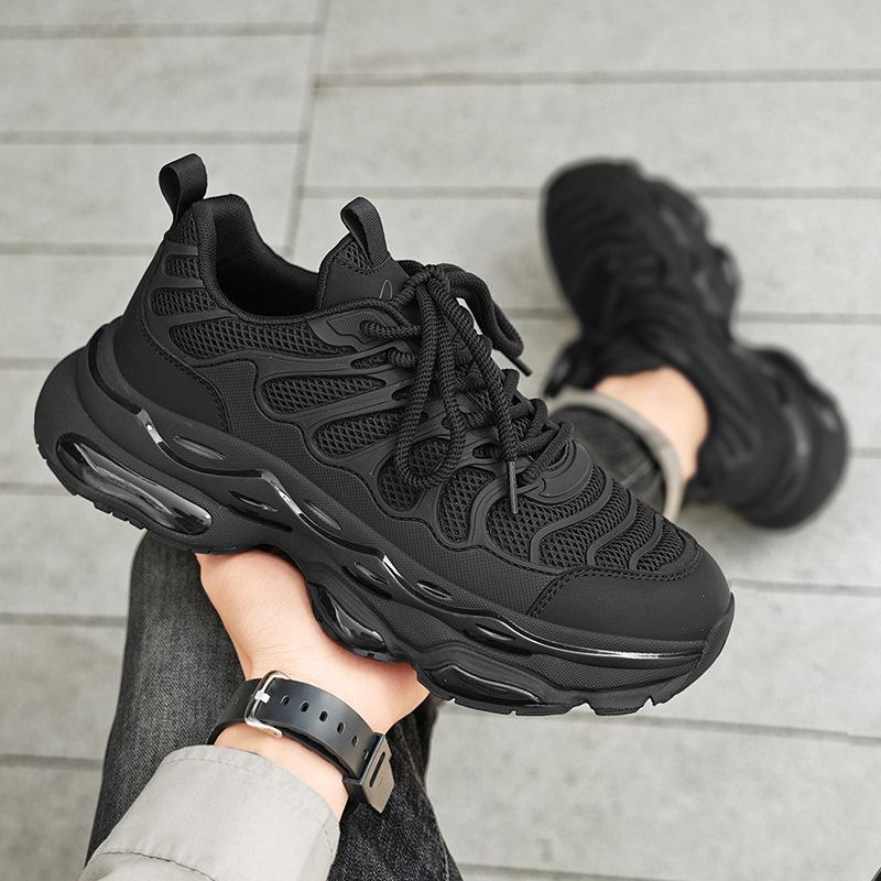 Darth Vader Men's Shoes Summer Breathable Mesh Advanced Sense Sports Leisure Running Air Cushion Heightened Platform Dad Trendy Shoes