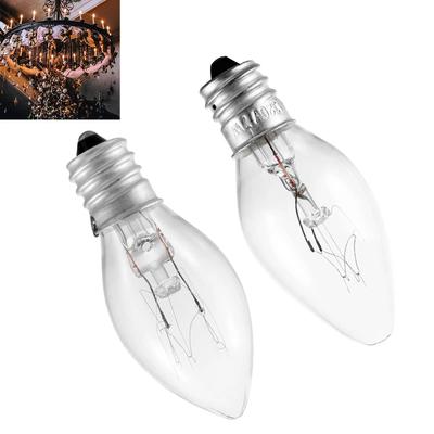 10 Pcs LED Night Light Bulbs C7 Chandelier 7W 10W E12 Base Decorative Light Bulbs Christmas Candle Bulb 110V 220V Amber Glass