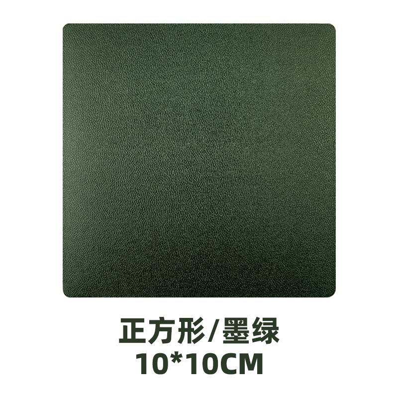 Round spot leather teacup mat can be ordered lOGO hand sewing with oil edge pu leather coaster thermal insulation mat wholesale