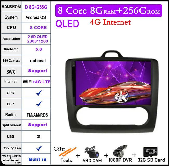 9 Inch For Ford Focus 2 3 MK2 MK3 2004-2011 DSP Android 14 Car Radio Multimedia Video Player Navigation Stereo GPS