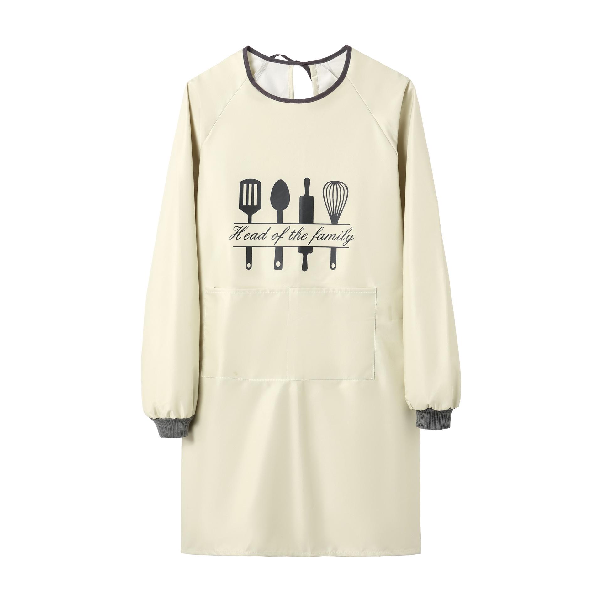 

Водонепроницаемый хлопково-льняной фартук с длинными рукавами и печатью логотипа на заказ