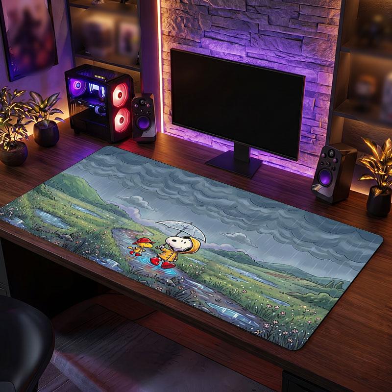 Big Mouse PadSnoopy Peanuts Extended Soft Desk Mat Gaming Office Computer Table Decor Mat