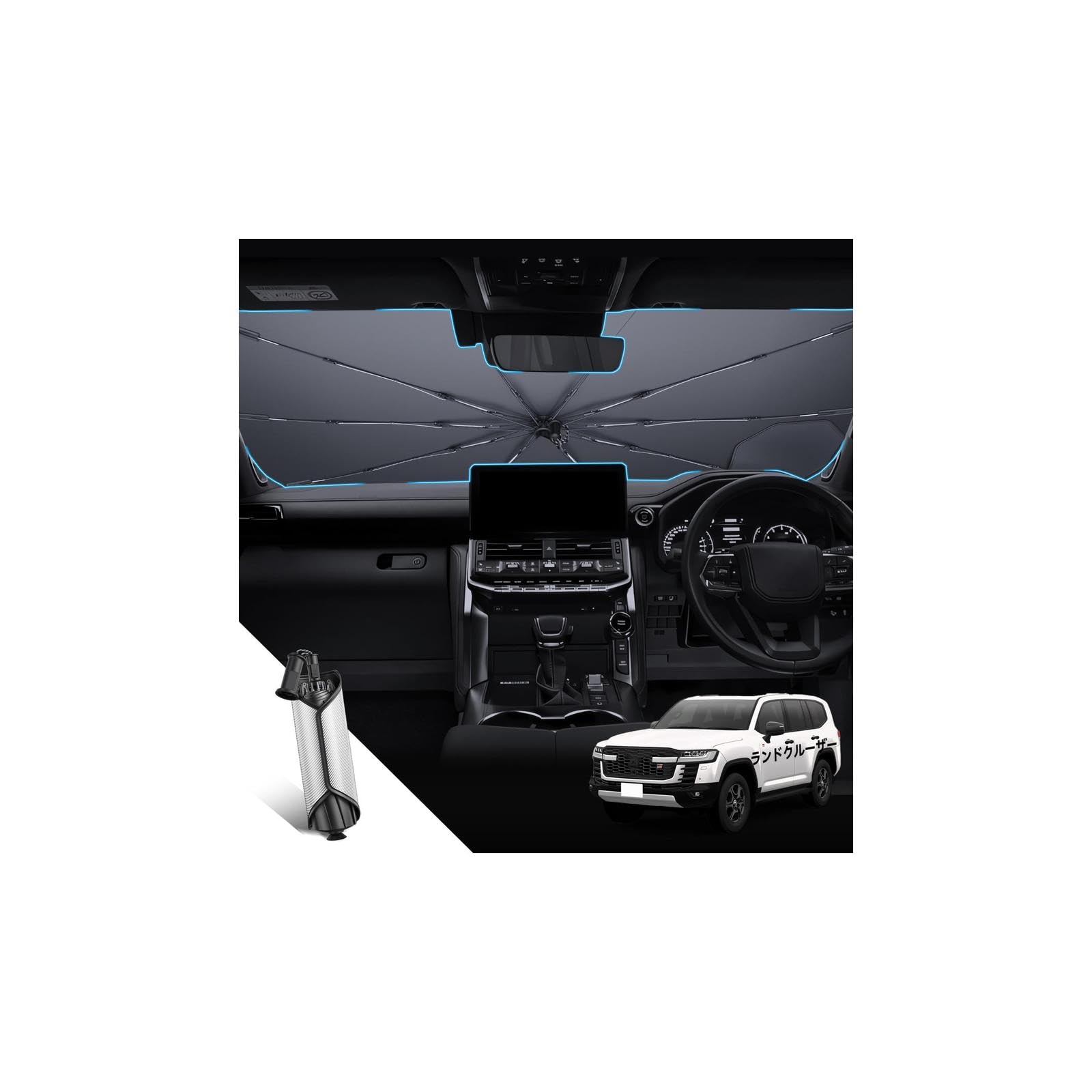 

LANTU Evolution Heatwave Toyota Land Cruiser 300 Series Dedicated Umbrella Suction Cup Fixing Interior Front Heat Land Cruiser 300 UV Bezel Custom чёрный