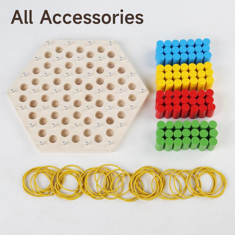 Wooden Toy Chess Game Rubber Band Game Family Interaction Brilliant Duel Board Game Board Game Toys