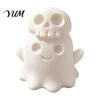 Small Halloween Collectibles 3D Printed Cute Ghost Skull Figurine, Stacked on Shelf Display Figurines Statue, Spooky Desktop Ornament, Fun Holiday
