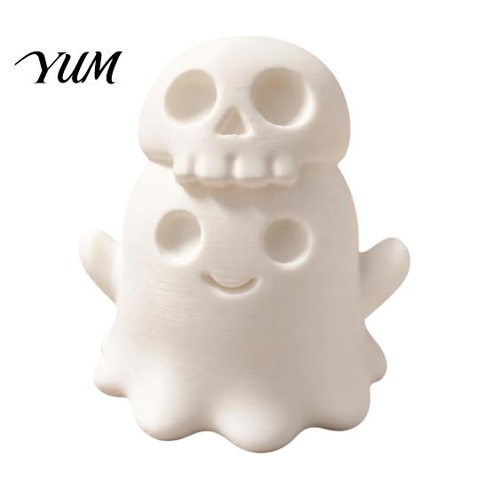 Small Halloween Collectibles 3D Printed Cute Ghost Skull Figurine, Stacked on Shelf Display Figurines Statue, Spooky Desktop Ornament, Fun Holiday