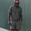 Men's Fleece Hoodie Shorts Two-piece Loose Solid Color Casual Sports Men's Suit