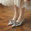 Chaussures Bout Pointu Pantoufles pour Femmes et Sandales pour Dames Fleurs Mules Plates Extérieur Nouveau Style Imperméable Antidérapant Unique Corée Vip